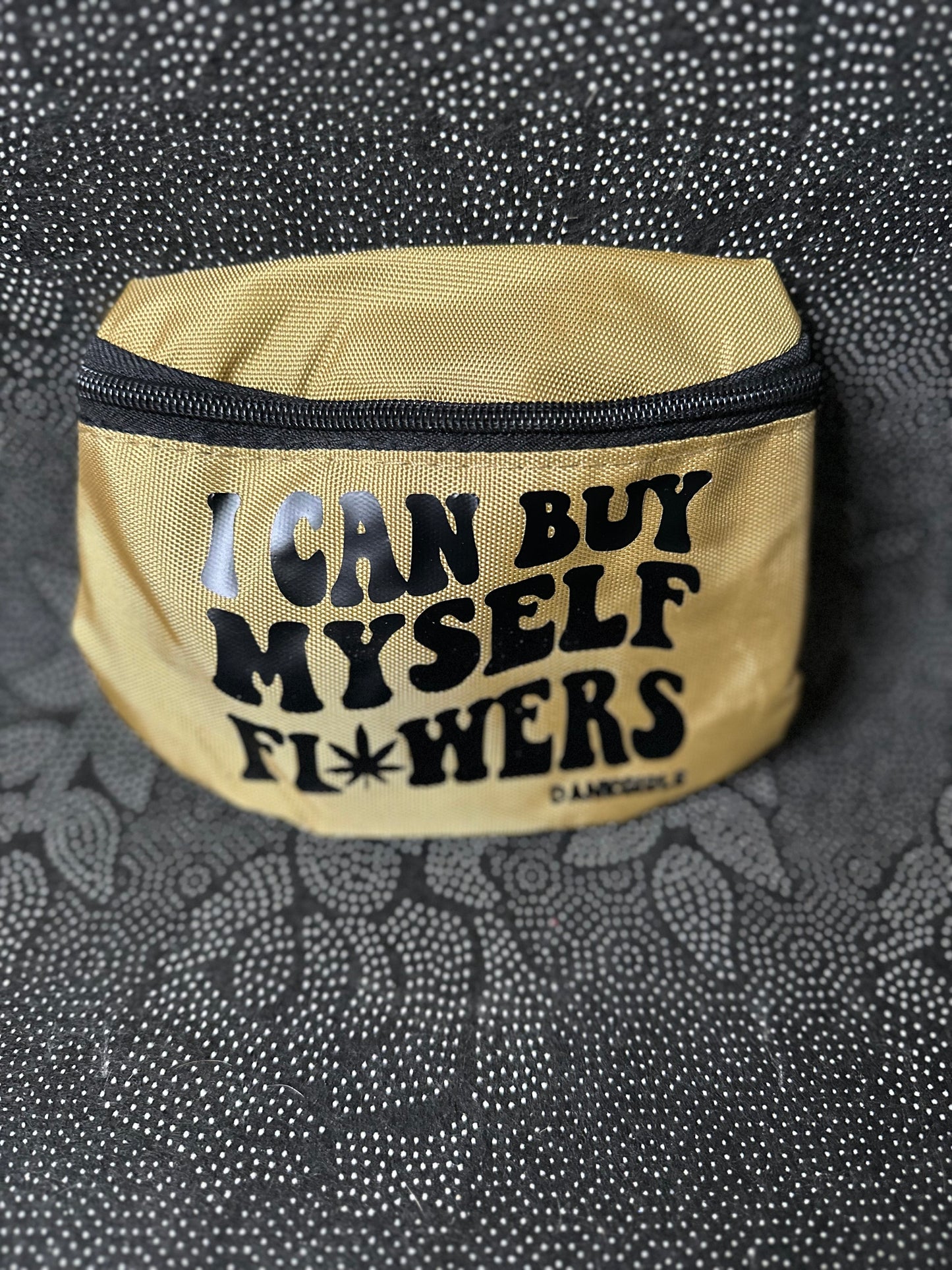 DankGirls Fanny Pack - I Can Buy Myself Flowers - Tan/Beige